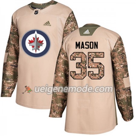 Herren Eishockey Winnipeg Jets Trikot Steve Mason 35 Adidas 2017-2018 Camo Veterans Day Practice Authentic
